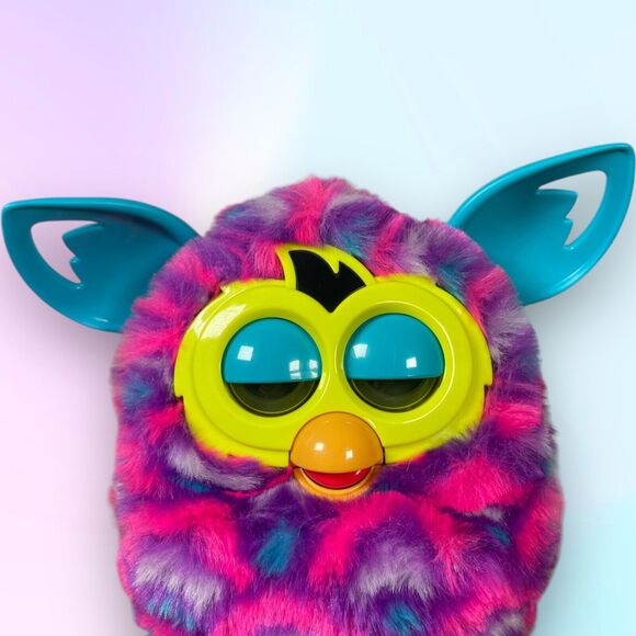 2012 Hasbro Furby Boom Purple Pink & Blue Teal Hearts Talking *Tested & Working - Picture 5 of 16
